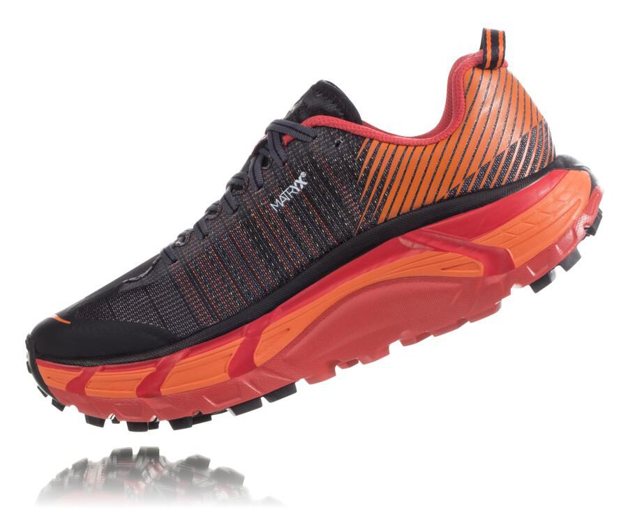 Trail Shoes Mens - Hoka One One EVO Mafate 2 - Black/Red - TBUJDLP-23